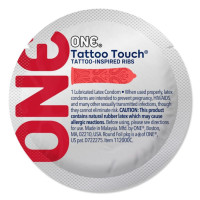 Презерватив з рельєфом у вигляді татуювання ONE Tattoo Touch Red, 1 шт