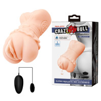 Мастурбатор с вибрацией и технологией выработки лубриканта CRAZY BULL - Realistic Vagina Masturbator
