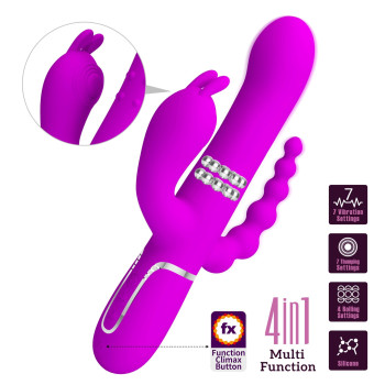 Вібратор з анальним та кліторальним стимулятором Pretty Love - Cammy Purple Twinkled Tenderness
