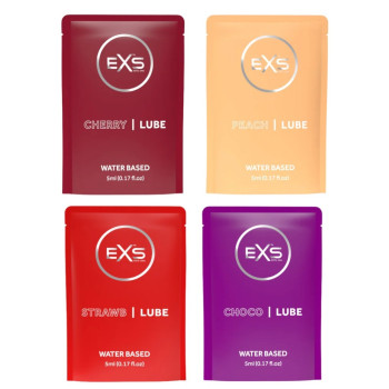 Набір з 20 шт ароматизованих універсальних гелей-лубрикантів EXS Flavoured Lube Sachets, 20х5 ml