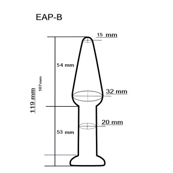 Анальний плаг зі скла EGZO EAP-B (довжина 11.9 см, діаметр 3.2 см )