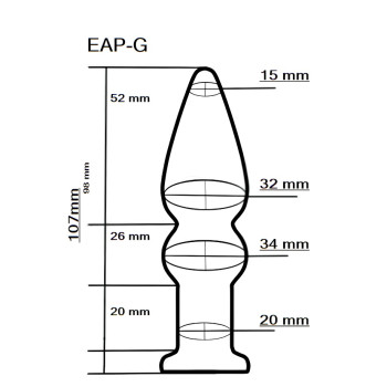 Анальний плаг зі скла EGZO EAP-G (довжина 10.7 см, діаметр 3.4 см )