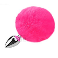 Анальна пробка з хвостом SKN-Z35 Dark pink ( розмір XS )