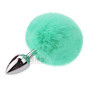 Анальна пробка з хвостом SKN-Z42 Light green ( розмір XS )