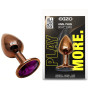Анальна пробка з кристалом EGZO - Dark Gold Round Plug Purple, size S