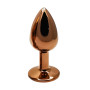Анальна пробка з кристалом EGZO - Dark Gold Round Plug Purple, size S