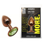 Анальная пробка с кристаллом EGZO - Dark Gold Round Plug Green, size S