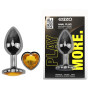 Анальная пробка с кристаллом EGZO - Dark Silver Heart Plug Yellow size S