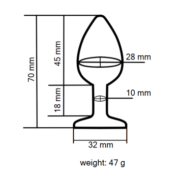 Анальная пробка с кристаллом EGZO - Dark Silver Heart Plug Yellow size S
