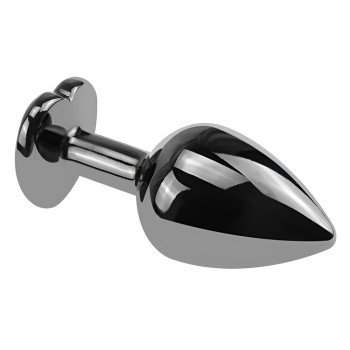 Анальная пробка с кристаллом EGZO - Dark Silver Heart Plug Purple size S