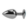 Анальная пробка с кристаллом EGZO - Dark Silver Heart Plug Lime size S