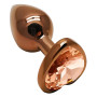 Анальная пробка с кристаллом EGZO - Dark Gold Heart Plug Yellow, size S