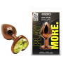 Анальная пробка с кристаллом EGZO - Dark Gold Heart Plug Lime, size S