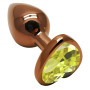 Анальная пробка с кристаллом EGZO - Dark Gold Heart Plug Lime, size S