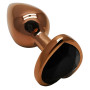 Анальная пробка с кристаллом EGZO - Dark Gold Heart Plug Black, size S