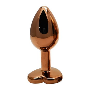 Анальная пробка с кристаллом EGZO - Dark Gold Heart Plug Black, size S
