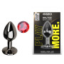 Анальная пробка с кристаллом EGZO - Dark Gray Round Plug Red, size S