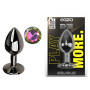 Анальная пробка с кристаллом EGZO - Dark Gray Round Plug Rainbow, size S