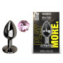 Анальная пробка с кристаллом EGZO - Dark Gray Round Plug Pink, size S