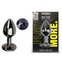 Анальная пробка с кристаллом EGZO - Dark Gray Round Plug Black, size S