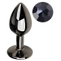 Анальная пробка с кристаллом EGZO - Dark Gray Round Plug Black, size S