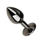 Анальная пробка с кристаллом EGZO - Dark Gray Round Plug Black, size S