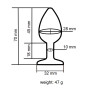 Анальная пробка с кристаллом EGZO - Dark Gray Round Plug Black, size S