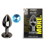 Анальная пробка с кристаллом EGZO - Dark Gray Round Plug Aqua, size S