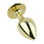 Анальная пробка с кристаллом EGZO - Gold Round Plug Rainbow size S