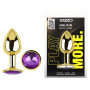 Анальная пробка с кристаллом EGZO - Gold Round Plug Purple size S