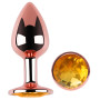 Анальная пробка с кристаллом EGZO - Rose Gold Round Plug Yellow size S