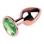 Анальная пробка с кристаллом EGZO - Rose Gold Round Plug Green size S