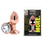 Анальная пробка с кристаллом EGZO - Rose Gold Round Plug Clear size S