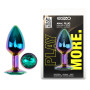 Анальная пробка с кристаллом EGZO - Multicolor Round Plug Marine size S