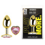 Анальная пробка с кристаллом EGZO - Gold Heart Plug Pink size S