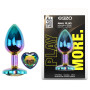 Анальная пробка с кристаллом EGZO - Multicolor Heart Plug Rainbow size S