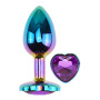 Анальная пробка с кристаллом EGZO - Multicolor Heart Plug Purple size S