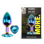 Анальная пробка с кристаллом EGZO - Multicolor Heart Plug Aqua size S