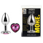 Анальная пробка с кристаллом EGZO - Silver Heart Plug Rose size S