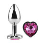 Анальная пробка с кристаллом EGZO - Silver Heart Plug Rose size S