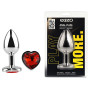 Анальная пробка с кристаллом EGZO - Silver Heart Plug Red size S