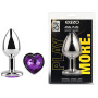Анальная пробка с кристаллом EGZO - Silver Heart Plug Purple size S