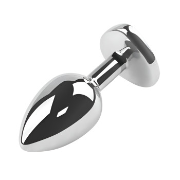 Анальная пробка с кристаллом EGZO - Silver Heart Plug Purple size S
