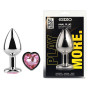 Анальная пробка с кристаллом EGZO - Silver Heart Plug Pink size S