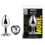 Анальная пробка с кристаллом EGZO - Silver Heart Plug Clear size S