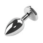 Анальная пробка с кристаллом EGZO - Silver Heart Plug Clear size S