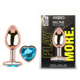 Анальная пробка с кристаллом EGZO - Rose Gold Heart Plug Aqua size S