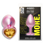 Анальная пробка с кристаллом EGZO - Pink Perl Heart Plug Yellow, size S