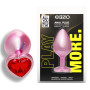 Анальная пробка с кристаллом EGZO - Pink Perl Heart Plug Red, size S