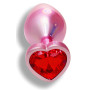 Анальная пробка с кристаллом EGZO - Pink Perl Heart Plug Red, size S